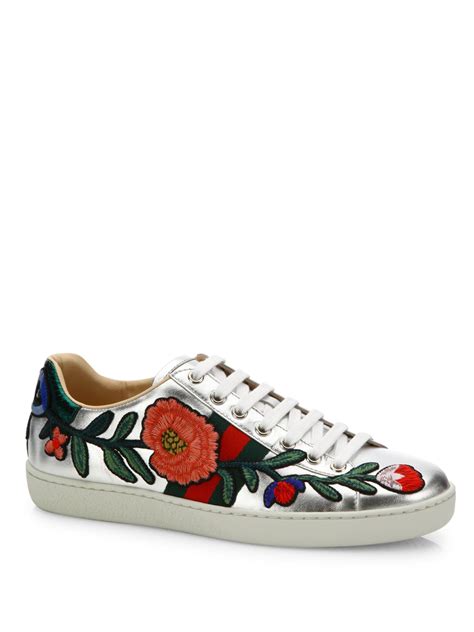 gucci floral sneaker|gucci floral embroidered sneakers.